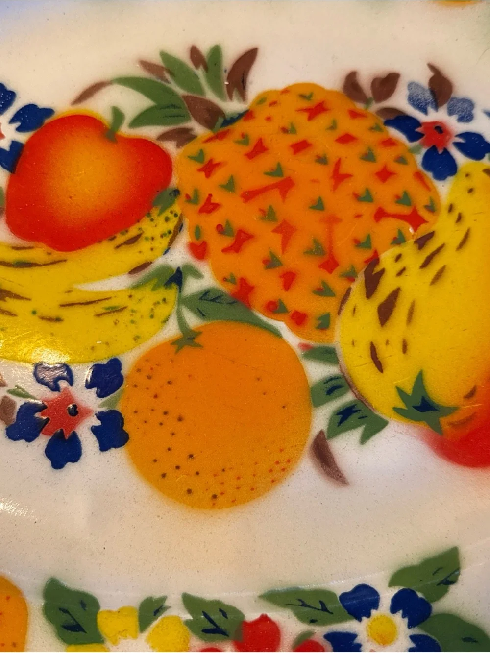 Vintage Fruit Pattern Platter - Bright Multi-Color, MCM, 50s, enamelware